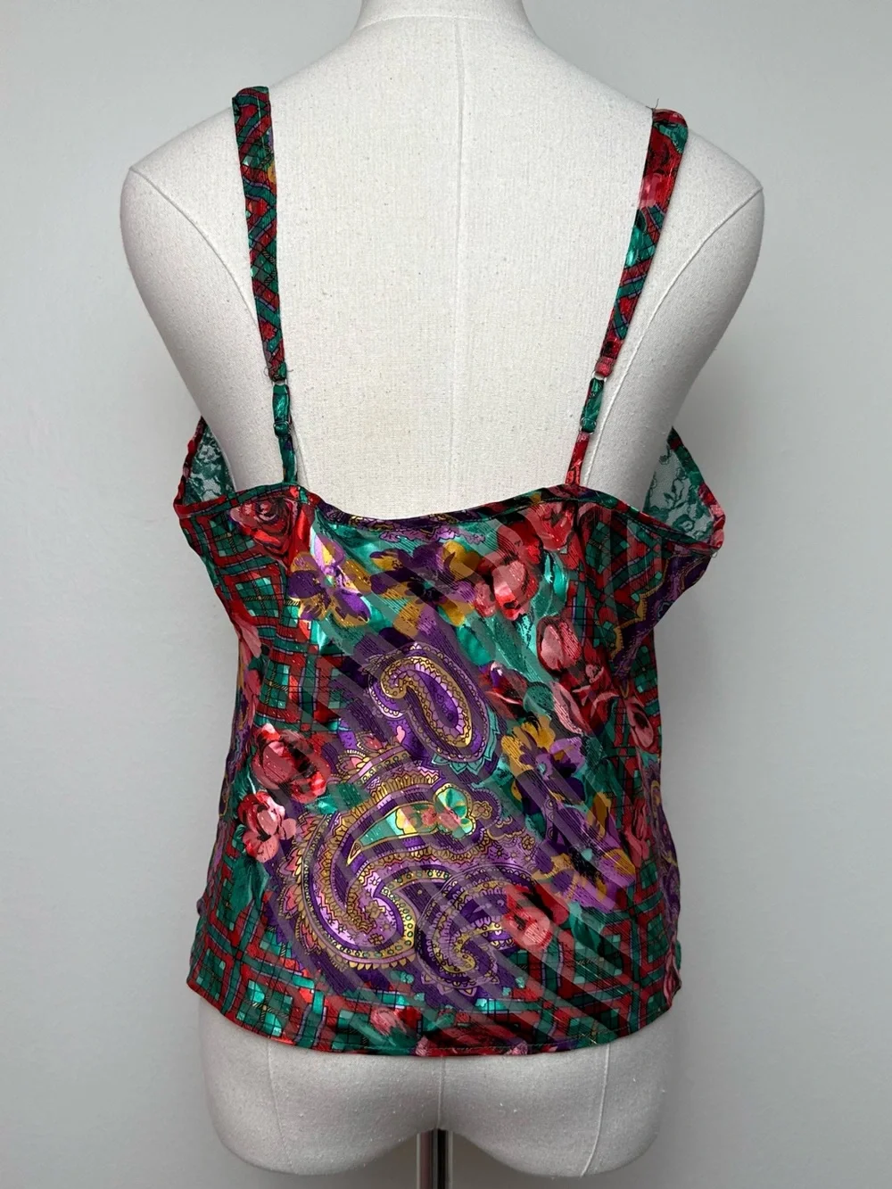 Vintage 90s Victoria's Secret Gold Label Floral Paisley Camisole Large - Picture 4 of 8